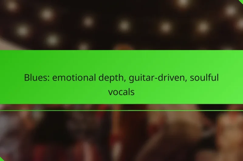 Blues: emotional depth, guitar-driven, soulful vocals