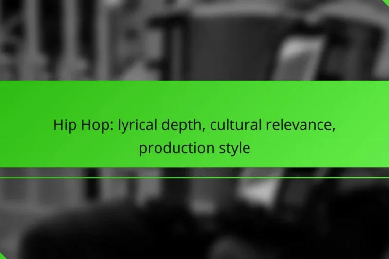 Hip Hop: lyrical depth, cultural relevance, production style