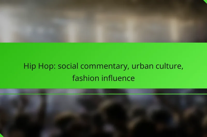 Hip Hop: social commentary, urban culture, fashion influence