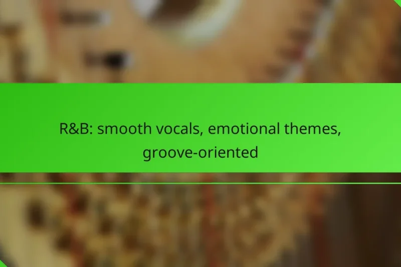 R&B: smooth vocals, emotional themes, groove-oriented