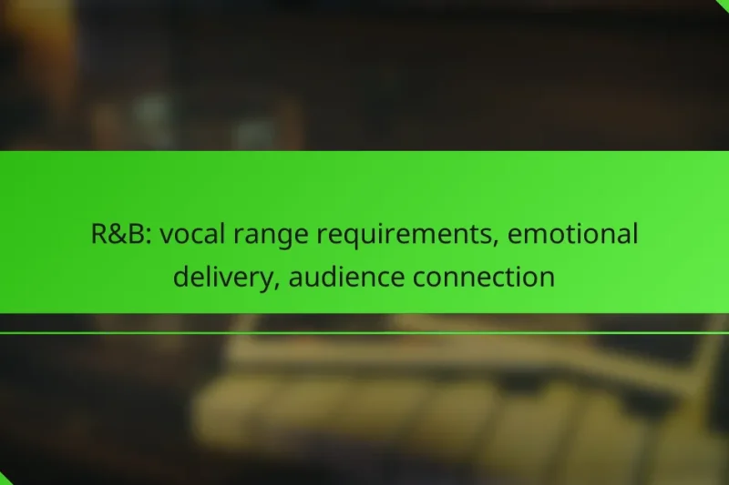 R&B: vocal range requirements, emotional delivery, audience connection