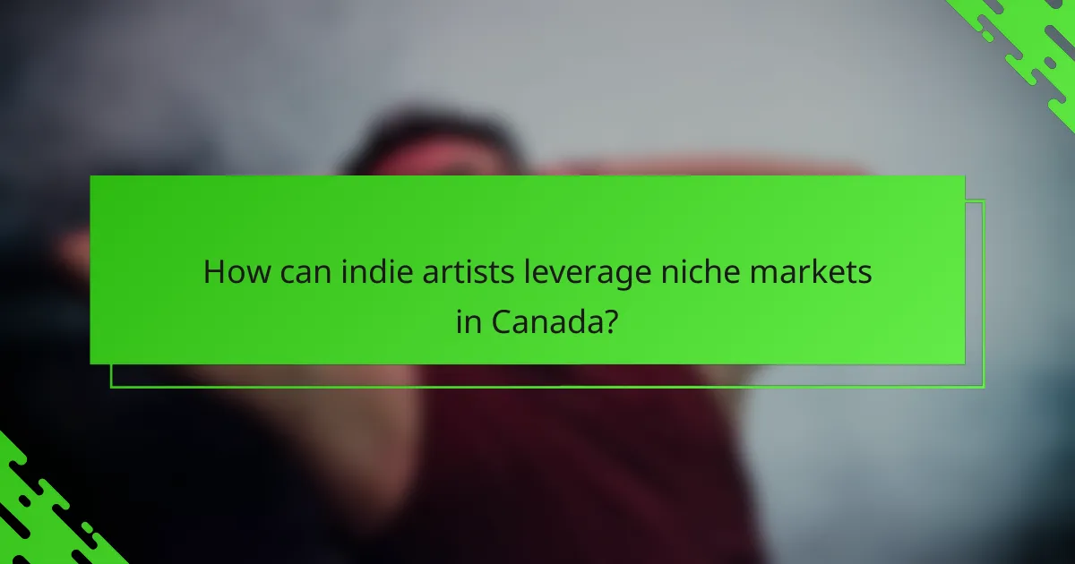 How can indie artists leverage niche markets in Canada?