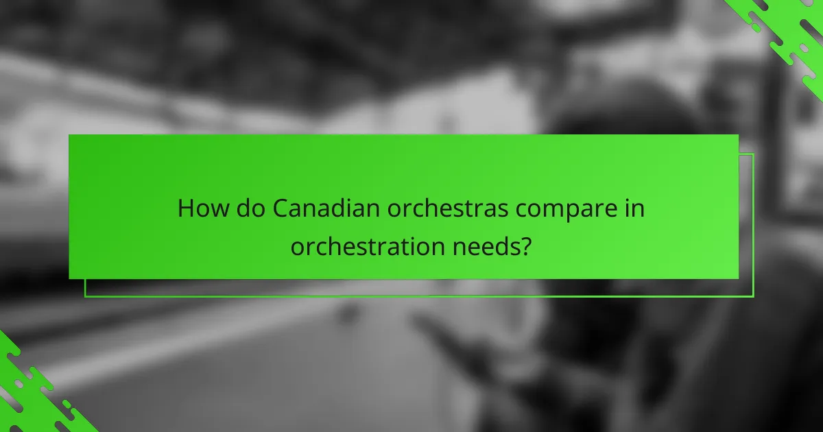 How do Canadian orchestras compare in orchestration needs?