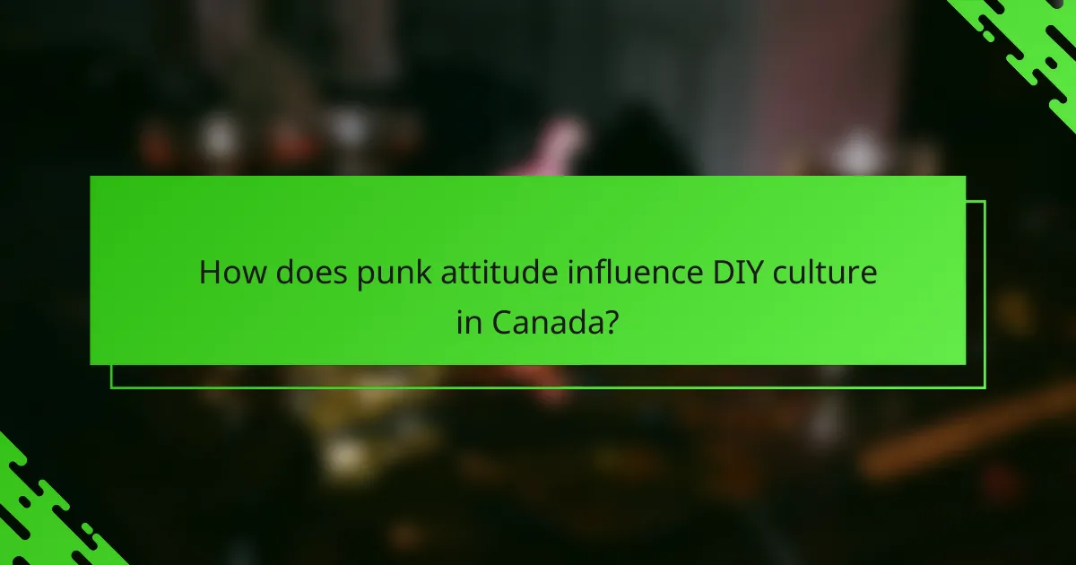 How does punk attitude influence DIY culture in Canada?